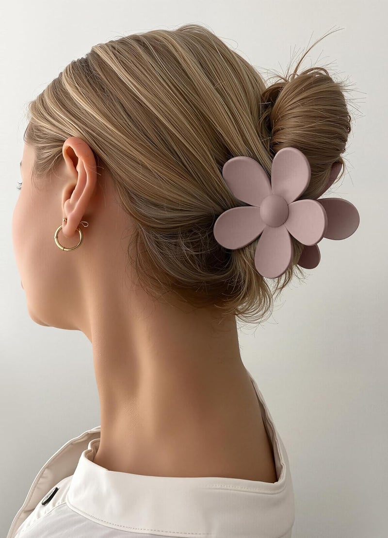 Sunolga 8PCS Hair Clips for Women, Flower Claw Clips for Thick Hair, Non-Slip Hair Accessories with Multi-Styles, Neutral Colors Hair Claw Clips and Variety Pack, Ideal for Girls - Image 5